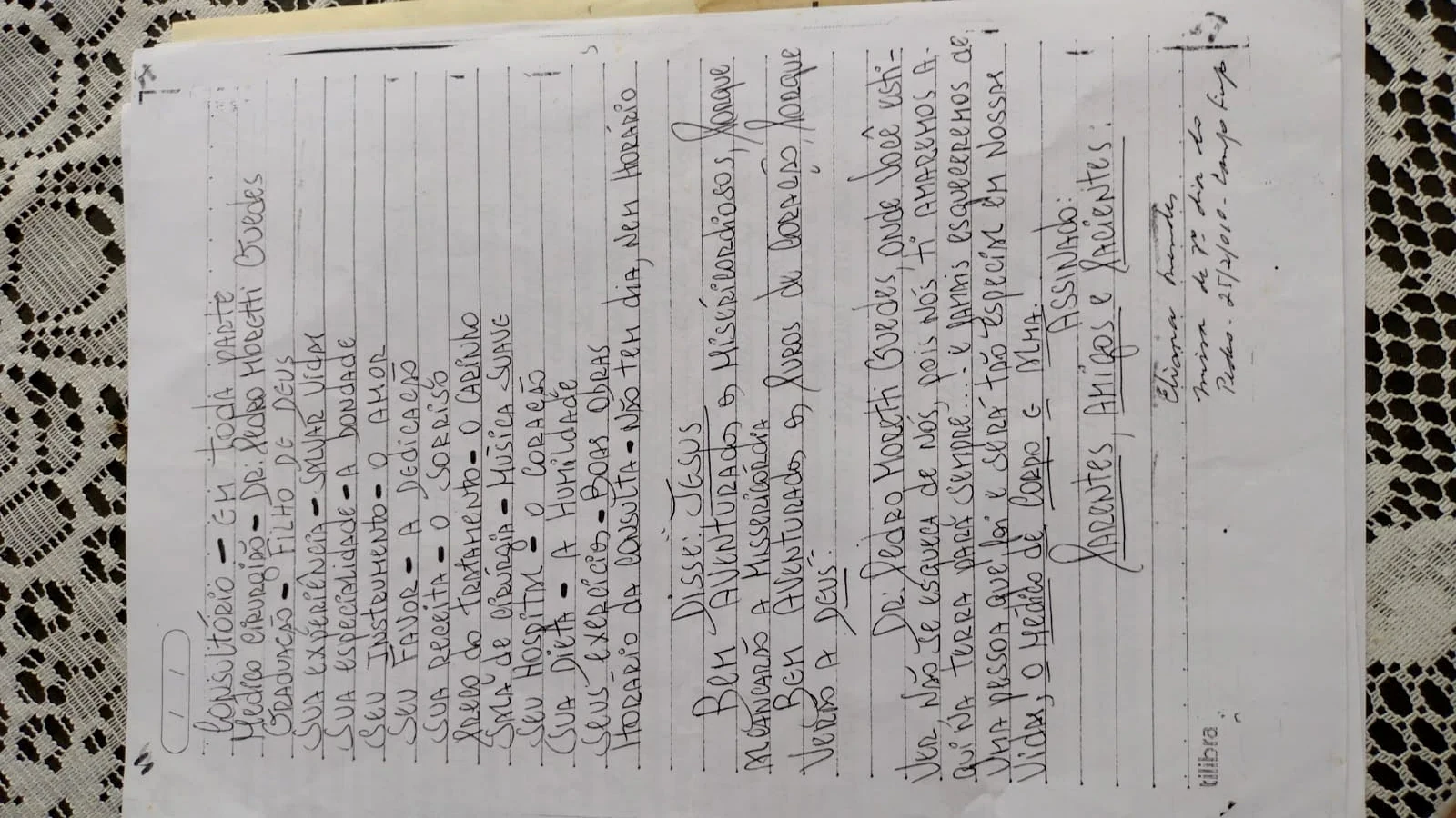 Documento do acervo de Pedro Moretti Guedes